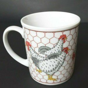 Takahashi Chicken Mug Farm Hens Wire Country Decor